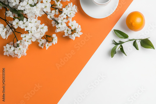 white and orange color mockup