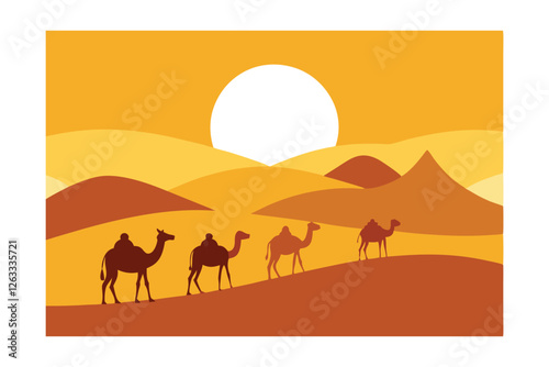 camels in the desert