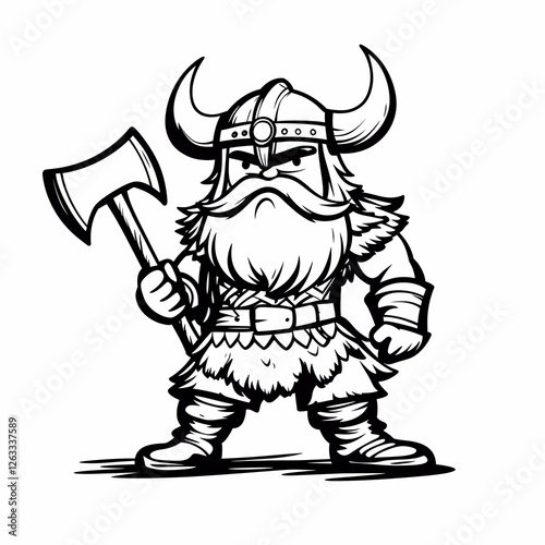 Wallpaper Mural Viking holding an axe. Cartoon style, on white background Torontodigital.ca