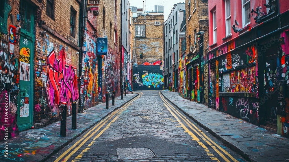 Fototapeta premium Dynamic Street Art Featuring Bold Colors