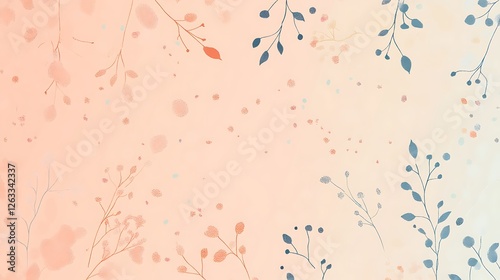 Delicate Floral Branches Pastel Background Design
