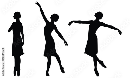 silhouettes of dancing girls