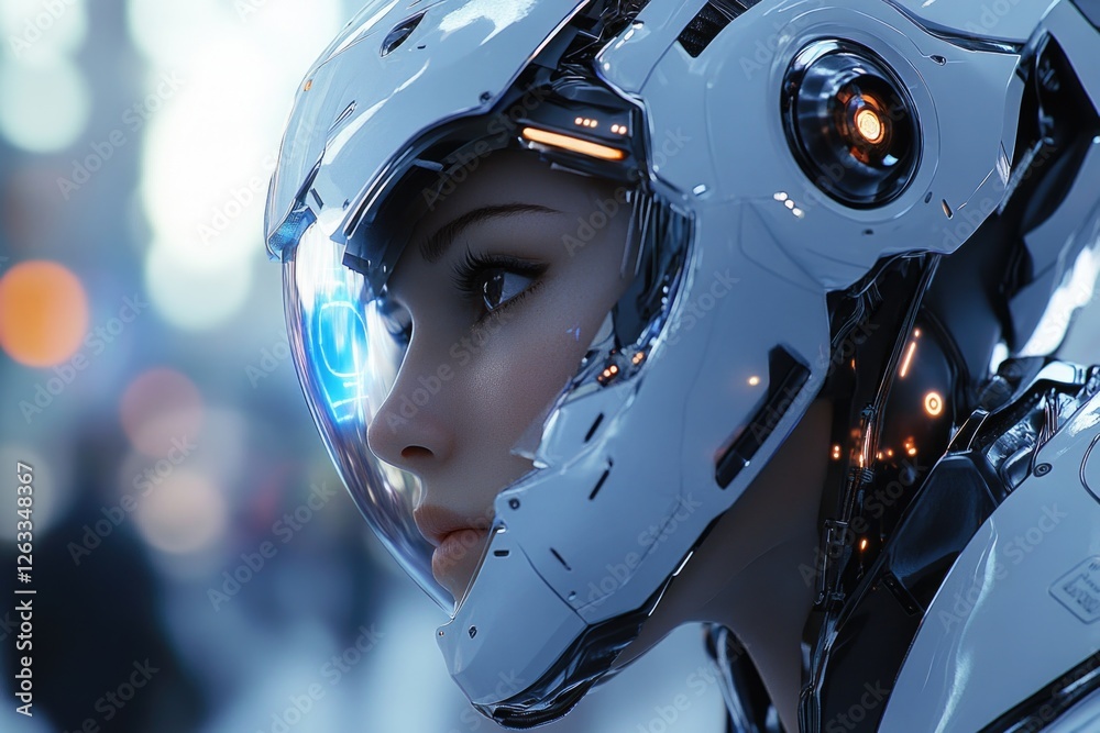 Fototapeta premium Person Wearing Helmet