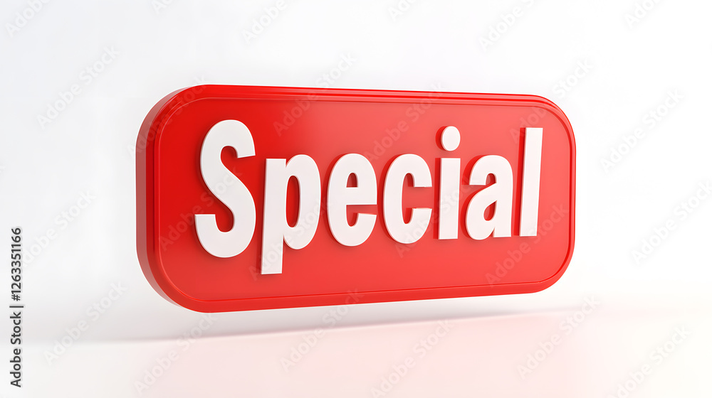 A vibrant red sign with the word A vibrant red sign with the word
