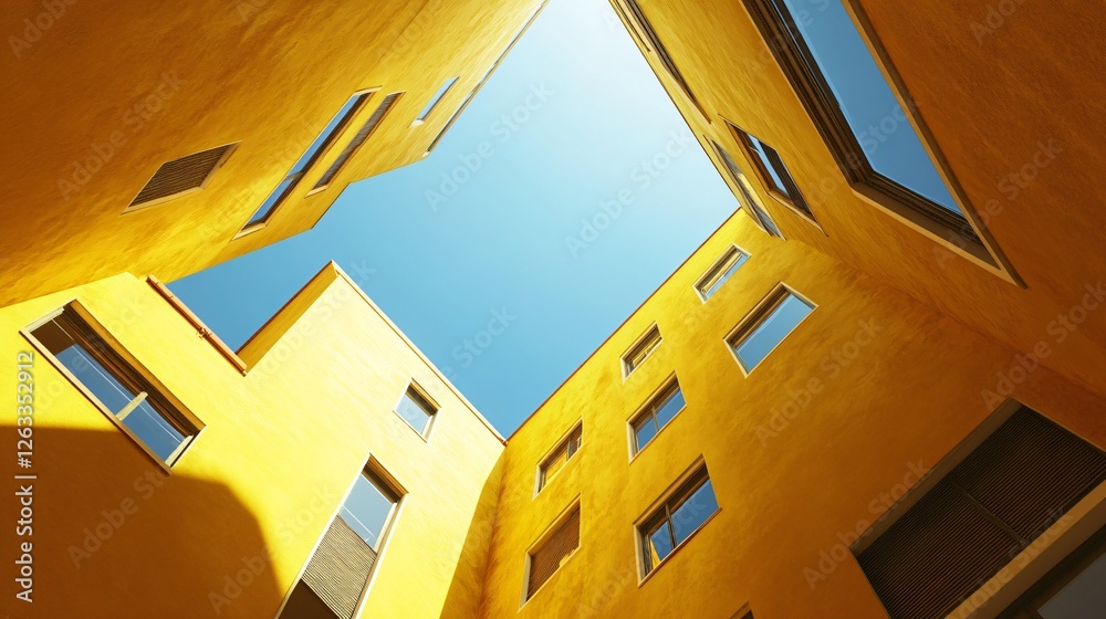 Fototapeta premium Innovative Architectural Design with Central Courtyard