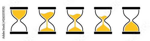 Hourglass and timer icon vector. Sandglass vector icons. Time symbol.