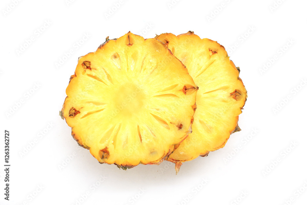 Slice of pineapple isolated on white background Slice of pineapple isolated on white background