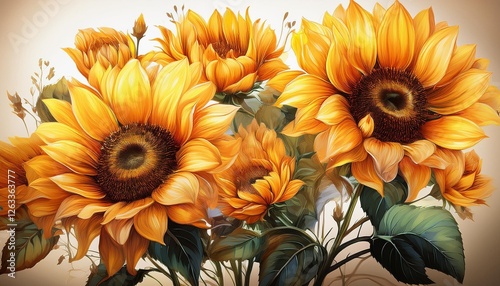bouquet of yellow sunflowers