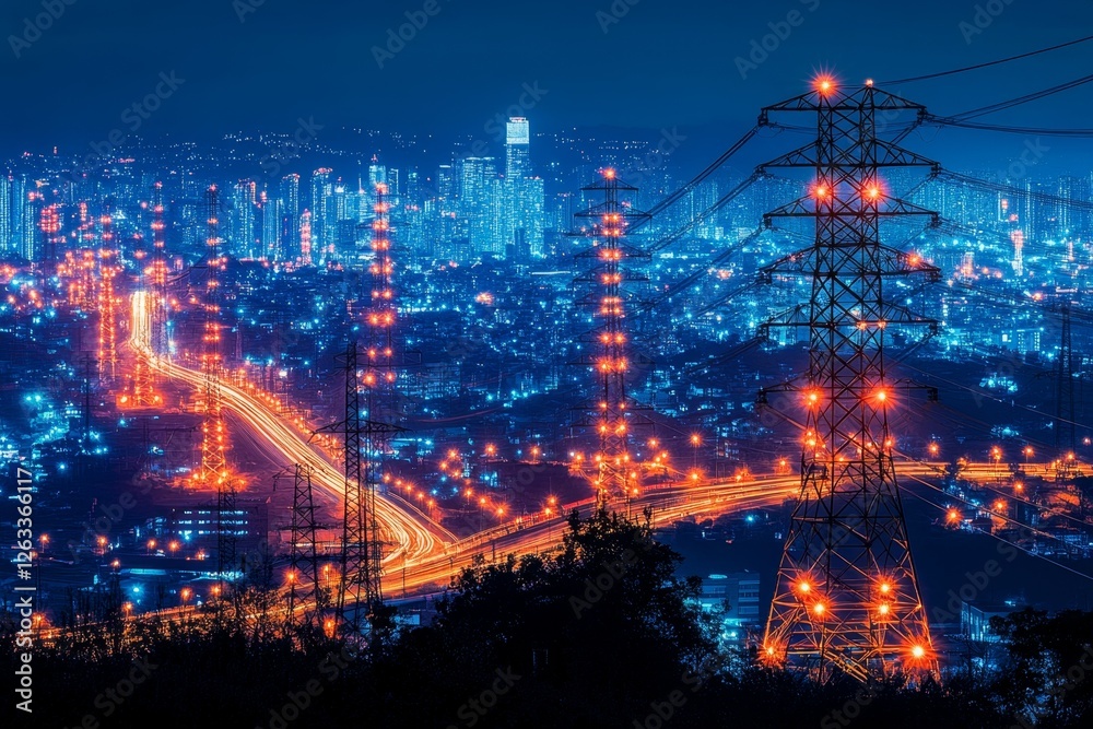Fototapeta premium Smart Sensors for Efficient Electricity Grid Management:Modernizing Power Infrastructure with Data-Driven Insights