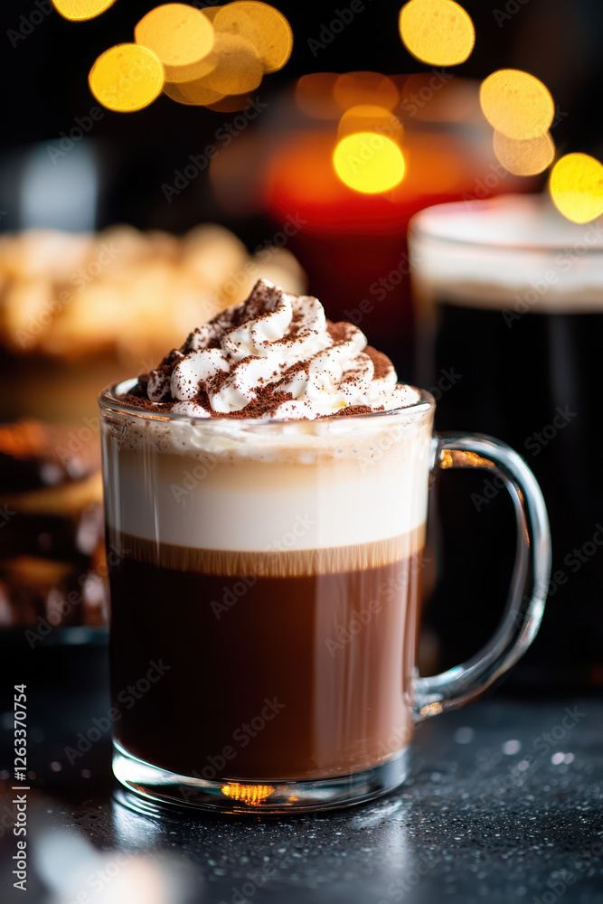 Indulge in an Exquisite Mocha Delight: A Warm Cup of Coffee with Whipped Cream and Cocoa Shavings for the Perfect Cozy Experience Indulge in an Exquisite Mocha Delight: A Warm Cup of Coffee with Whipped Cream and Cocoa Shavings for the Perfect Cozy Experience