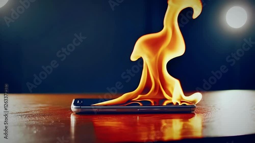 Sleek smartphone rests on wooden table with soft lighting ambiance