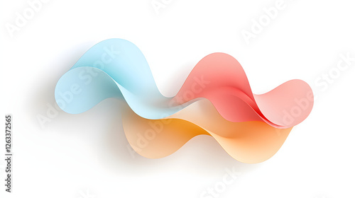 Abstract geometric shapes in soft pastel colors create flowing design, evoking sense of calm and creativity. smooth curves blend seamlessly, enhancing visual appeal