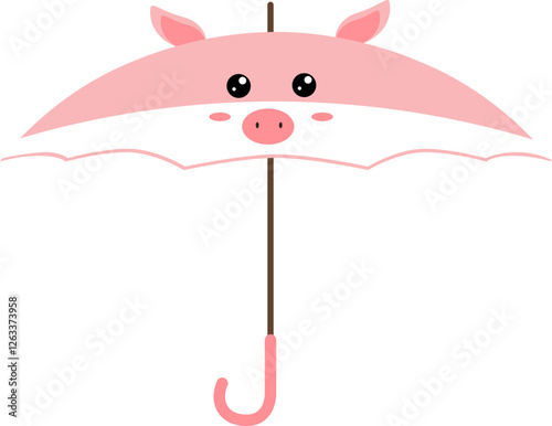Cute Pig-Themed Umbrella