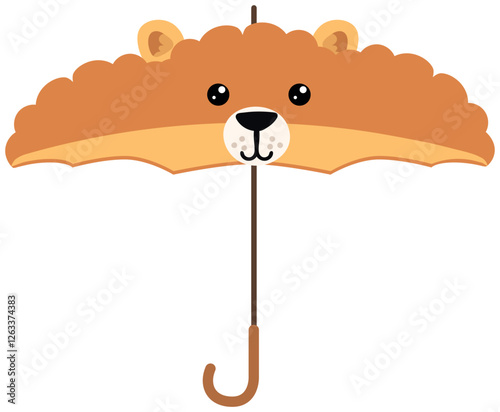 Cartoon Lion Umbrella sticker
