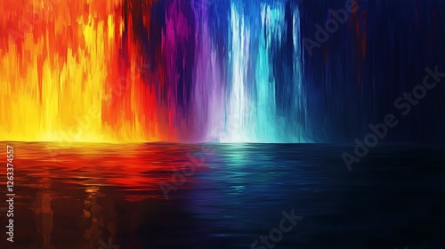 Niagara Falls lit up in colorful lights at night with the stunning water flow