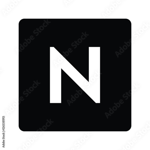 N uppercase in letter. Isolate vector illustration ready to compose words and phrases