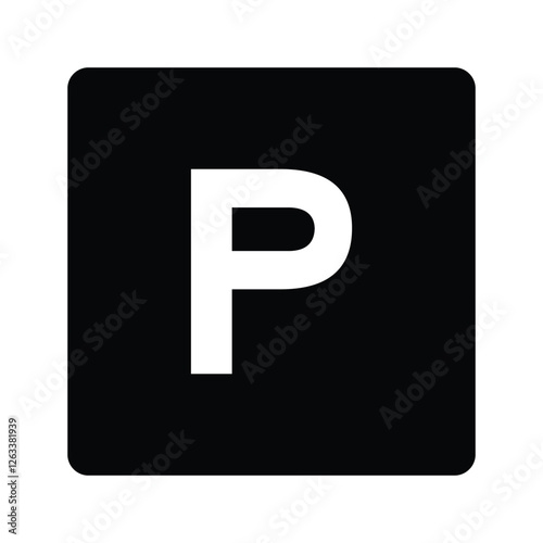 P uppercase in letter. Isolate vector illustration ready to compose words and phrases