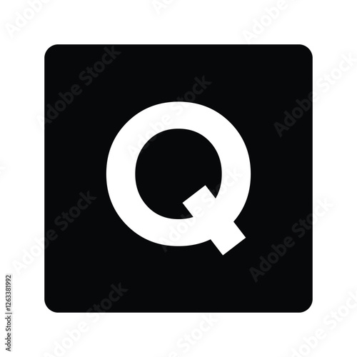 Q uppercase in letter. Isolate vector illustration ready to compose words and phrases