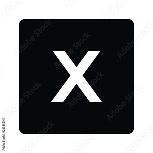 X uppercase in letter. Isolate vector illustration ready to compose words and phrases