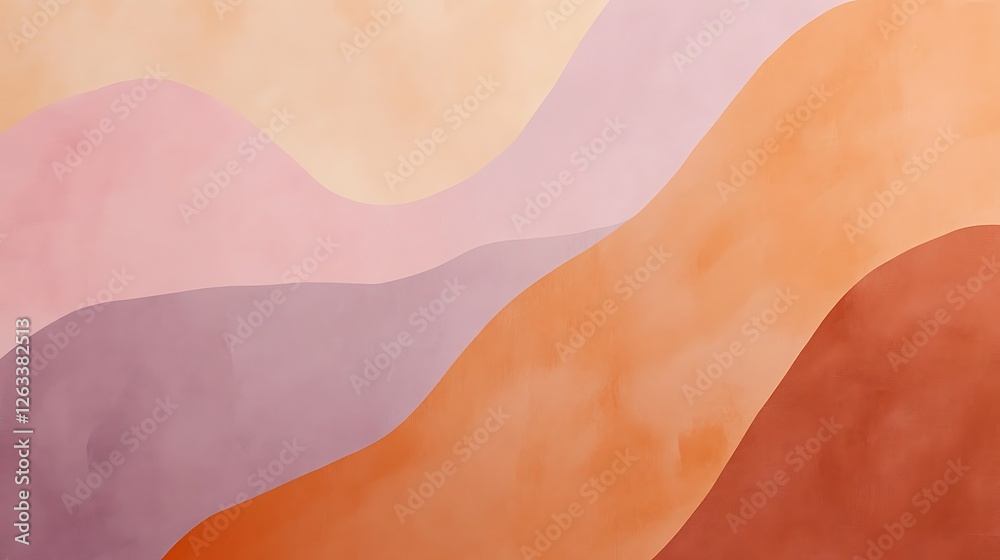 Abstract Pastel Landscape with Rolling Hills Abstract Pastel Landscape with Rolling Hills