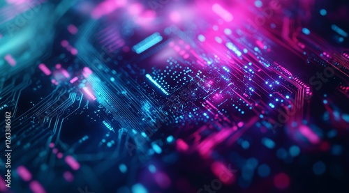 A beauty futuristic abstract background in a high-tech style. Shining lines and patterns resembling neural networks, connections, and digital circuits.