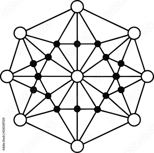 Digital web of interconnected nodes illustrating deep learning and AI