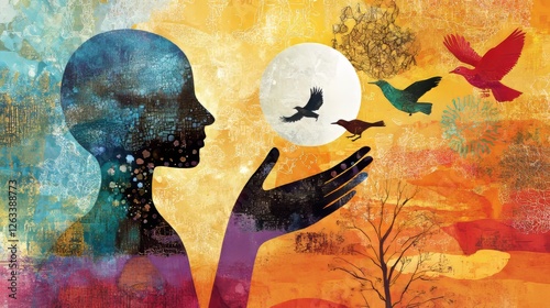 Symbolic artwork depicting the transformation from trauma to healing  struggles and resilience