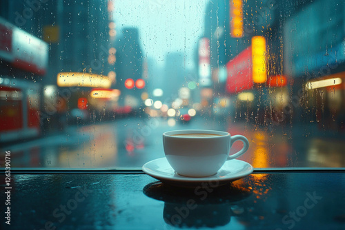 Rain And Coffee Concept