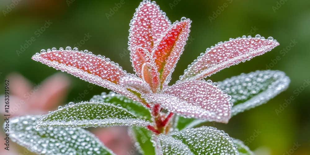 Dew Drops on Vibrant Plant Leaves Close Up Macro Nature Dew Drops on Vibrant Plant Leaves Close Up Macro Nature