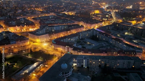 Wallpaper Mural Hradec Kralove at Night - Aerial Cityscape of Czech Republic Torontodigital.ca