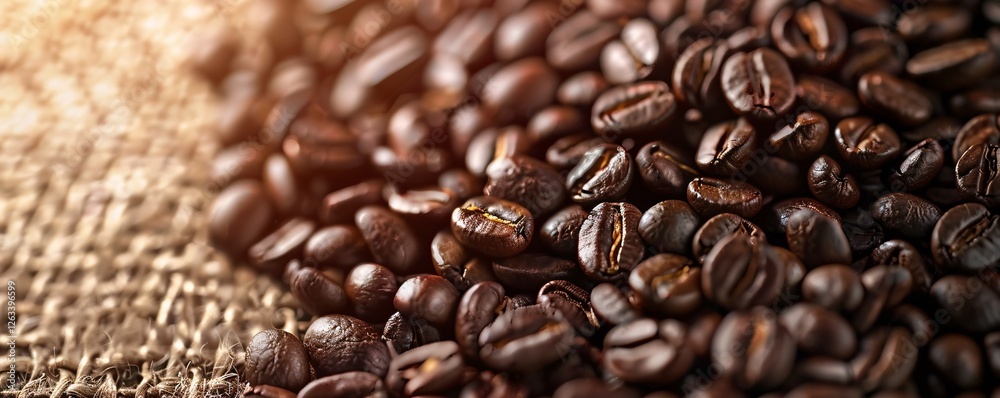 Obraz premium A pile of coffee beans on a cloth