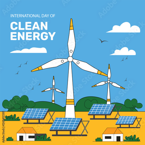 International Day of Clean Energy Social Media Post Design