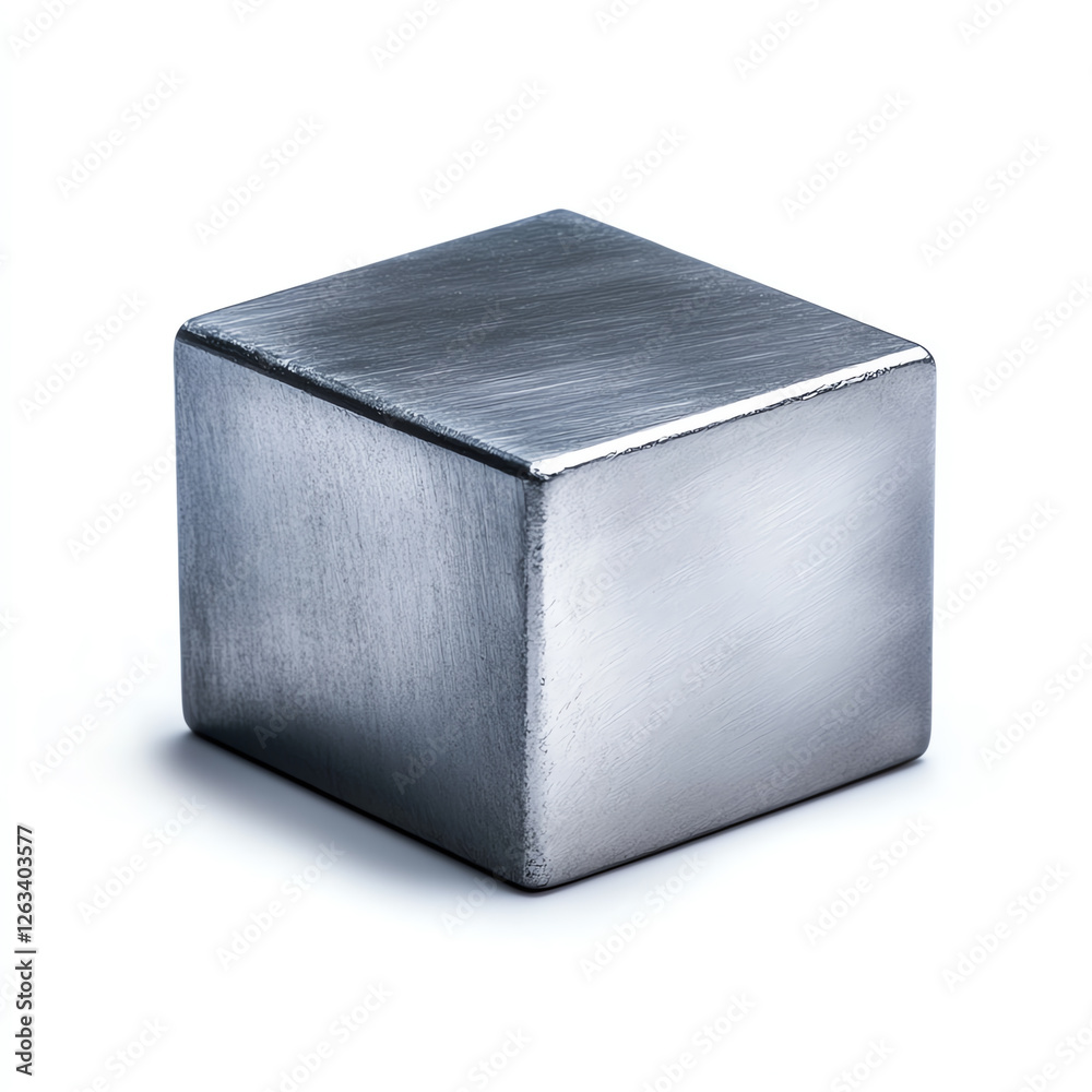 A sleek metallic cube showcasing the precision of industrial design A sleek metallic cube showcasing the precision of industrial design