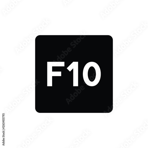 Key with with F10 symbol. Black computer keyboard. Button icon vector illustration. Free Download Key with with F10 symbol. Black computer keyboard. Button icon vector illustration. - GFXLoad