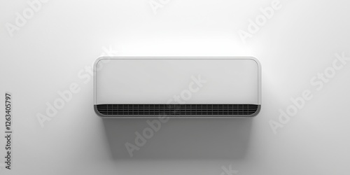 Wallpaper Mural Elegant white wall-mounted air conditioner, sleek rectangle with clean lines, showcasing modern simplicity and style in a close-up view Torontodigital.ca