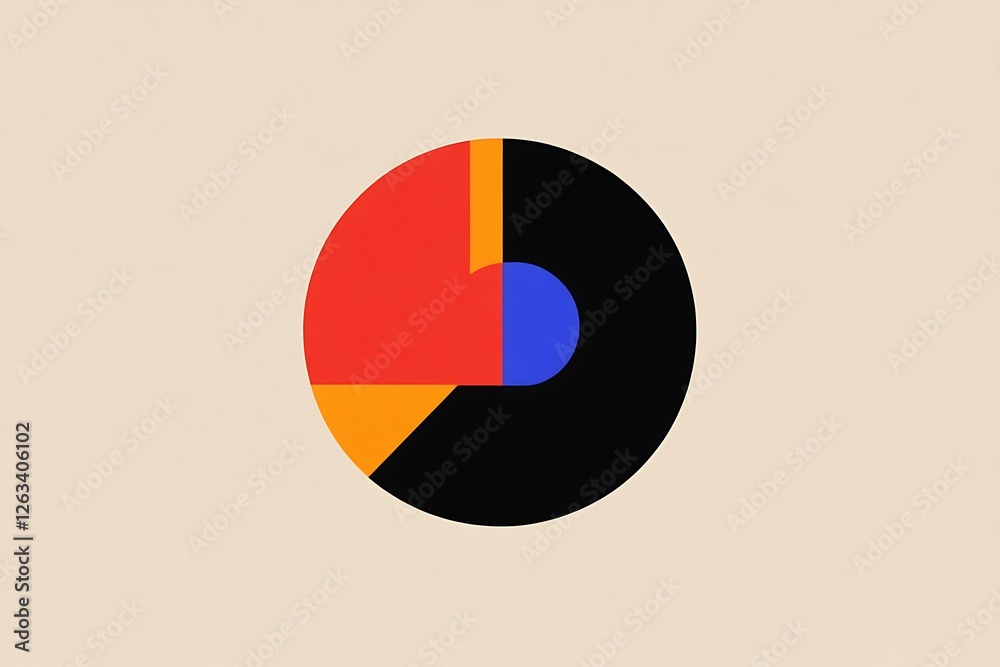 Fototapeta premium Logo design of a broken chain forming a soft circular shape, symbolizing freedom and connection.