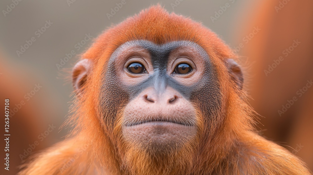 Bornean orangutan portrait, zoo enclosure, pensive expression, wildlife conservation Bornean orangutan portrait, zoo enclosure, pensive expression, wildlife conservation