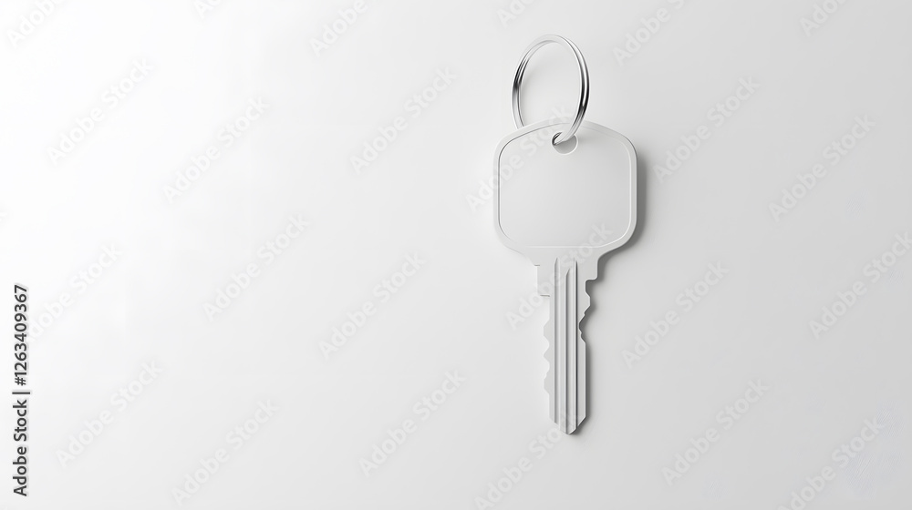 Sleek, minimalist key design. Perfect for security concepts and modern design, set against a clean, bright background. Essential for new beginnings. Sleek, minimalist key design. Perfect for security concepts and modern design, set against a clean, bright background. Essential for new beginnings.