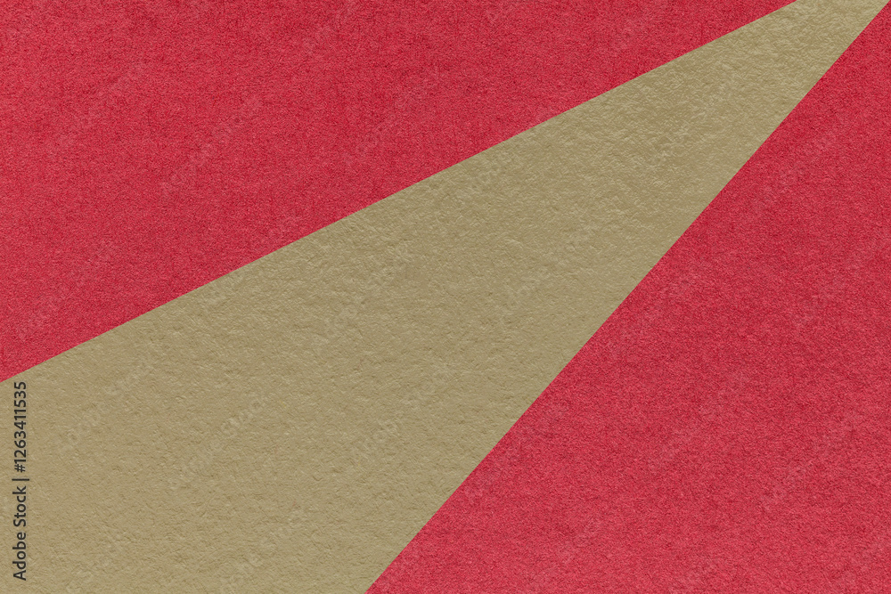 Fototapeta premium Texture old craft red and beige paper background, macro. Structure vintage abstract wine cardboard with brown gradient