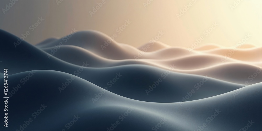 Fototapeta premium 3D Abstract Wave Background: Smooth Hill Landscape