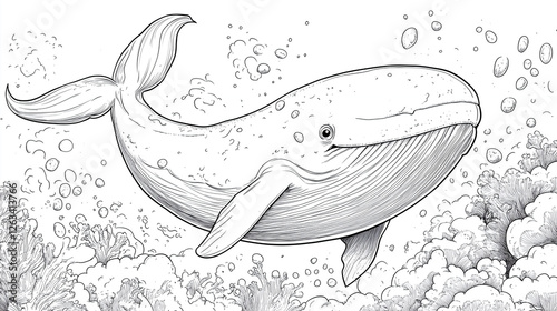Coloring book for children, Jonah in whale belly