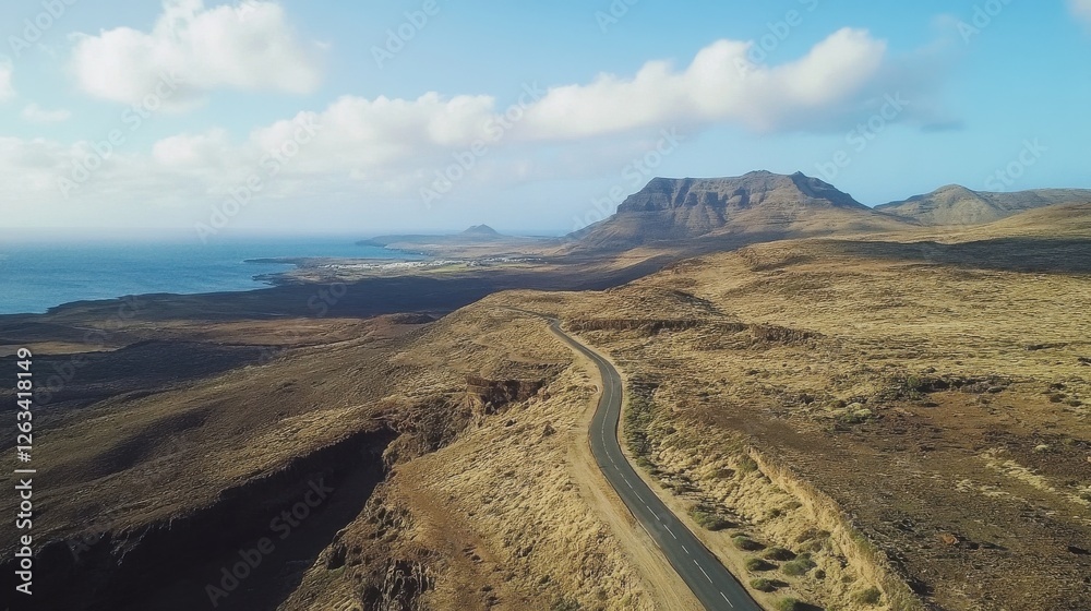 Fototapeta premium Unexplored Road Winding Through a Scenic Landscape