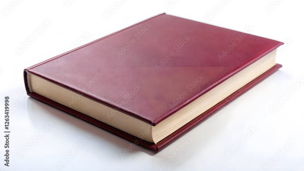 Maroon Hardcover Book on White Background Maroon Hardcover Book on White Background