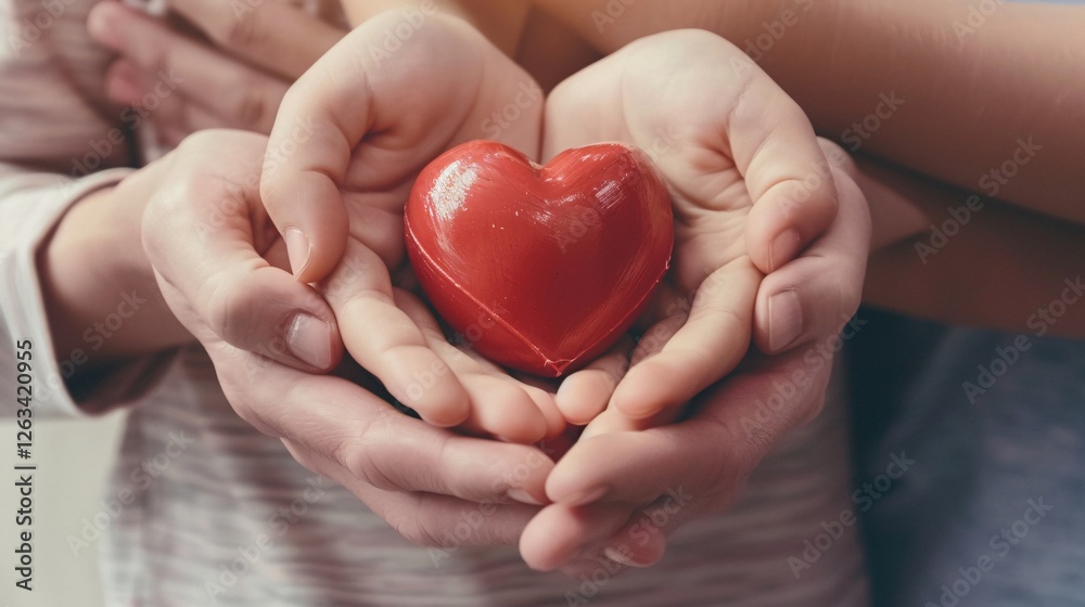 A person is holding a heart in their hands A person is holding a heart in their hands