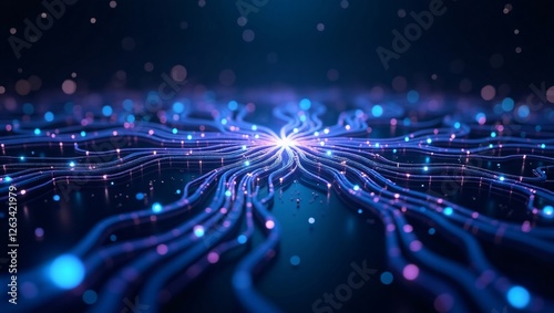 AI Connection Hub: Abstract Neural Network Data Flow