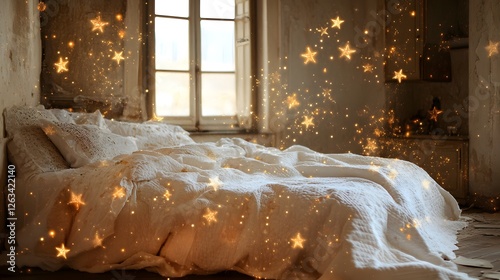 Luxurious Bedroom with Floating Stars