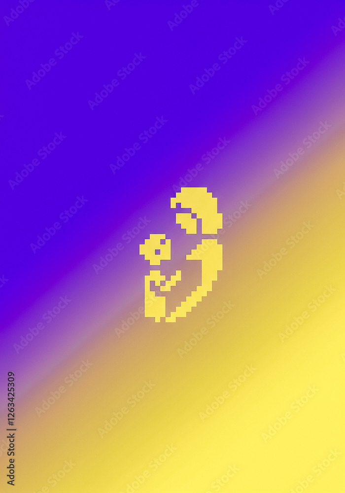 mother and child minimalistic against plain background ideal to use as negative space to add text illustration in pixel art style mother and child minimalistic against plain background ideal to use as negative space to add text illustration in pixel art style