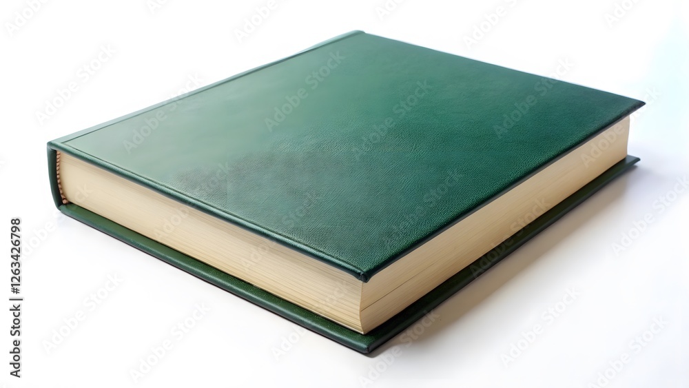 Green Hardcover Book on White Background Green Hardcover Book on White Background