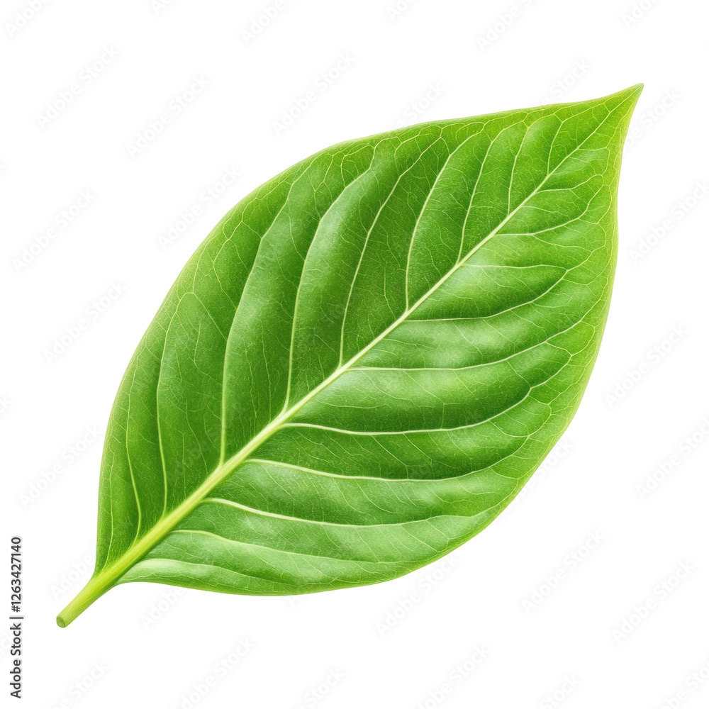 Obraz premium green leaf on white background