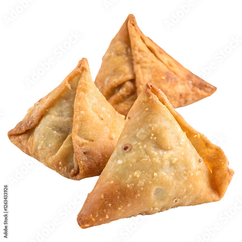 Samosa, isolated on transparent background, Clipping Path, pen tool